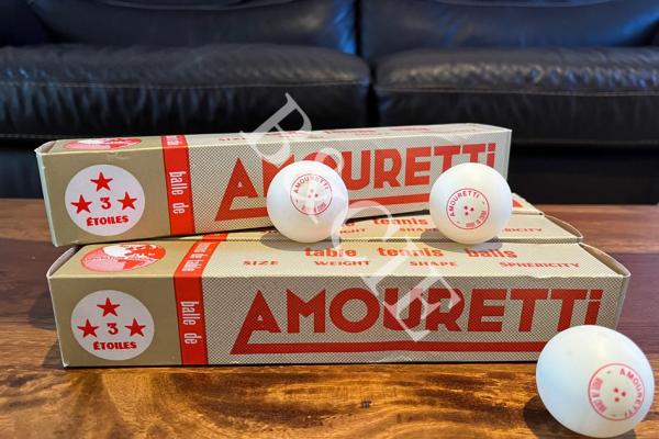 Balles tennis de table Guy Amouretti 3 étoiles 1965