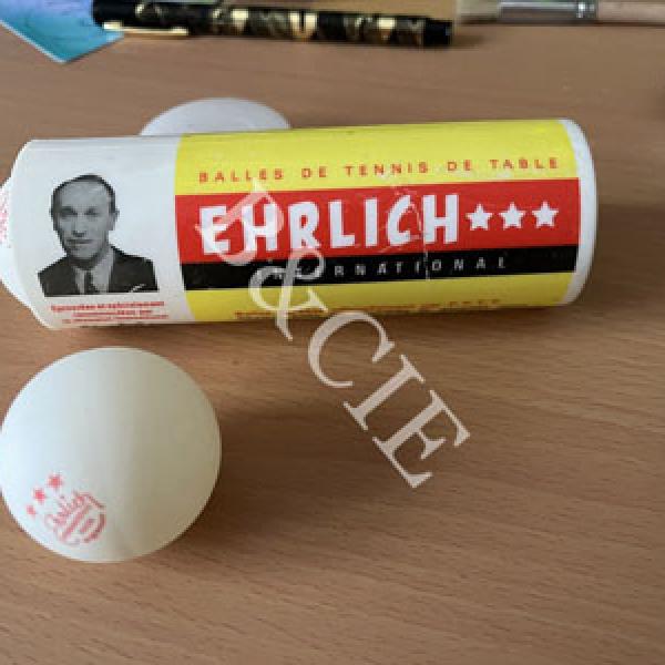 Balles 3 étoiles tennis de table Ehrlich 1965 (boite version plastique)